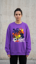 Graffiti Purple Oversized Sweatshirt